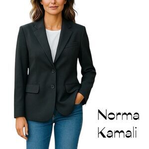 Norma Kamali Dark Gray Classic Blazer NWOT Size 14 Academia Office